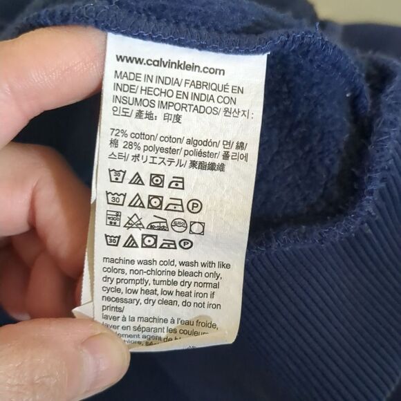 Calvin Klein Navy Blue Crewneck Fleece Sweater Men's XXL - Picture 7 of 8
